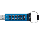 USB Flash Drive Kingston 16GB IronKey Keypad 200, USB 3.2 Gen1, FIPS140-3 Lvl 3 (Pending) AES-256 Encrypted