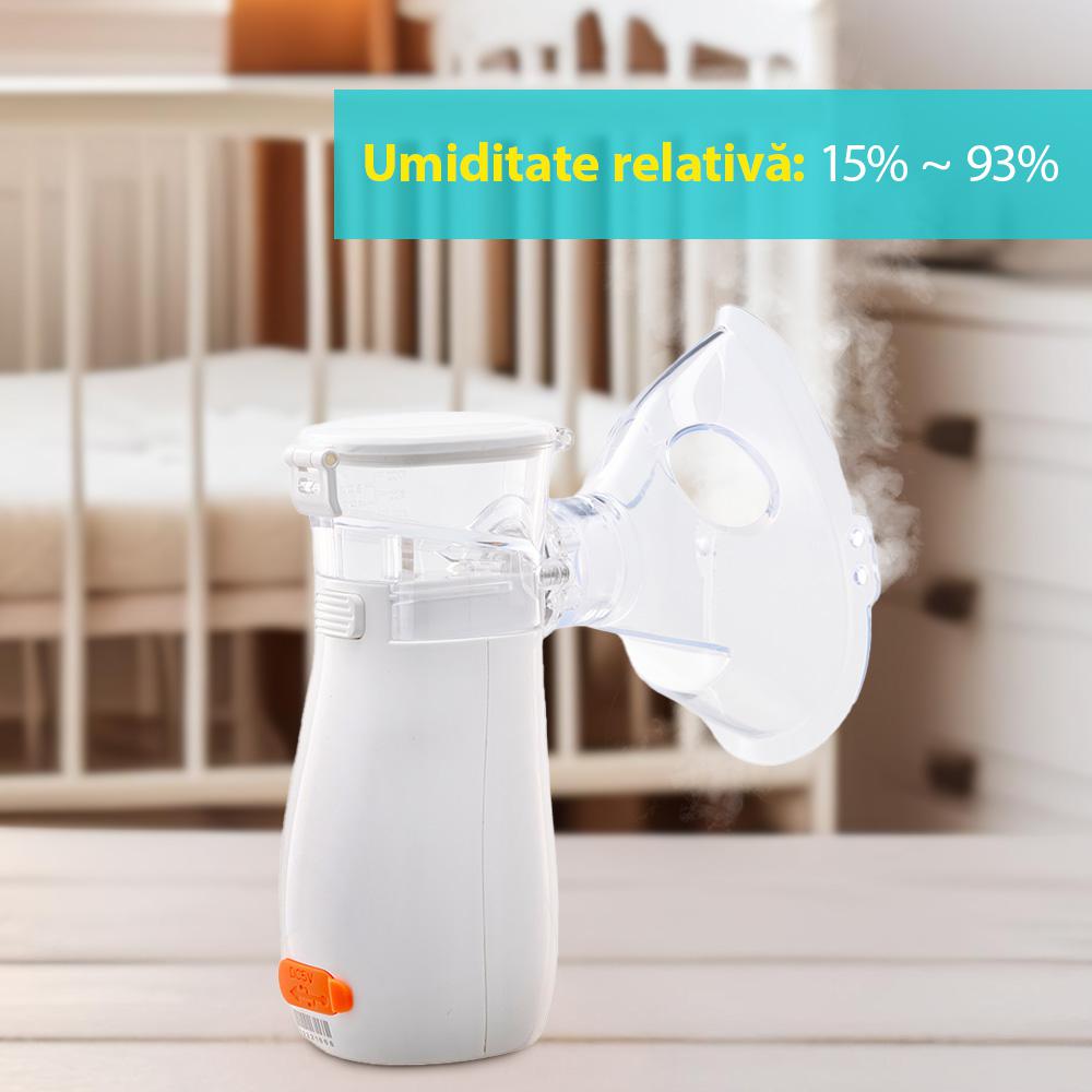 Aparat aerosoli U-Grow , portabil cu ultrasunete ,tehnologie silentoasa, masca de copii si adulti inclusa in pachet, design prietenos pentru copii