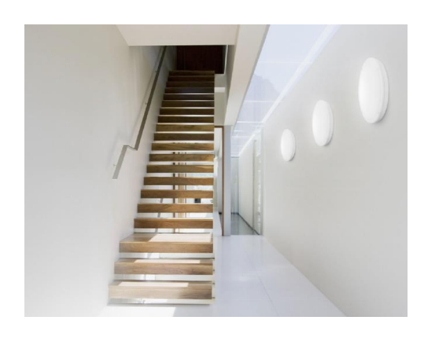 Plafoniera LED pentru exterior cu senzor de miscare Ledvance SURFACE SLIM ROUND 350, 35W, 3680 lm, lumina neutra (4000K), IP65/IK10,  Ø350x55mm, Alb