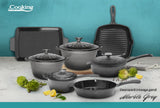 TIGAIE GRILL FONTA EMAILATA  26.5 X 4.5 CM, MARBLE GREY, COOKING BY HEINNER