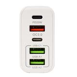 Incarcator retea Spacer QC 38W, 5 x porturi: USB Type-C PD x 1m USB Type-C x 1, USB Quick Charge x 1, USB x 2, alb