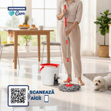 SET CURATENIE CU PEDALA WASH&DRY, CLEAN STEP, ROSU