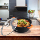 SEMIOALA ALUMINIU TURNAT+CAPAC , 24 cm x 11.5 cm , 4.4 L, DARK LINE, COOKING  BY HEINNER