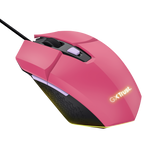 Mouse Trust GXT110W Felox cu fir,  6400 DPI, roz