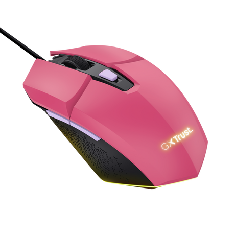 Mouse Trust GXT110W Felox cu fir,  6400 DPI, roz