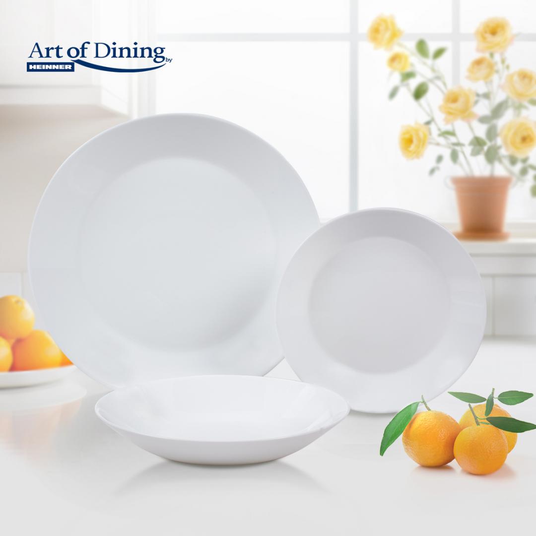 SERVICIU MASA DIN OPAL ALB 18 PIESE, ELYA, ART OF DINING
