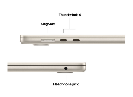 MacBook Air 15.3" Retina/Apple M4 (CPU 10- core, GPU 10- core, Neural Engine 16- core)/16GB/256GB - starlight - INT KB (2025)