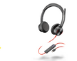 Poly Blackwire 8225 Stereo Microsoft Teams Certified USB-C Headset +USB-C/A Adapter