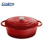 SEMIOALA  FONTA EMAILATA OVALA + CAPAC 37x29x15 CM, 9L RED LINE