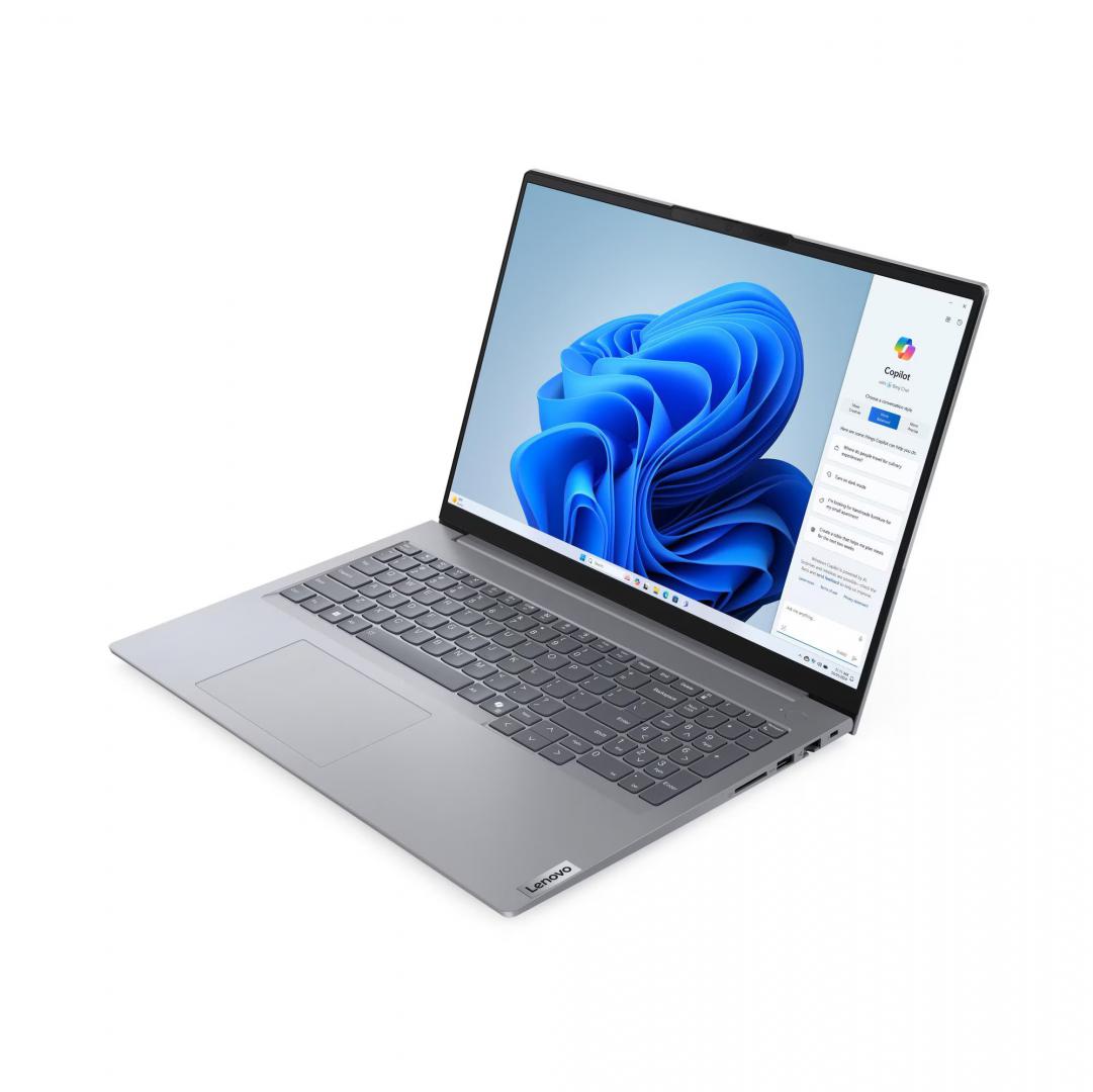 Laptop de business LENOVO ThinkBook 16 Gen 7, cu procesor Ryzen 3 7335U, 16'' WUXGA, 16GB, 512GB SSD, AMD Radeon 660M, Windows 11 Pro, 3 ani Garantie
