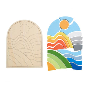PUZZLE CURCUBEU DIN LEMN, 21 DE PIESE, MOMKI