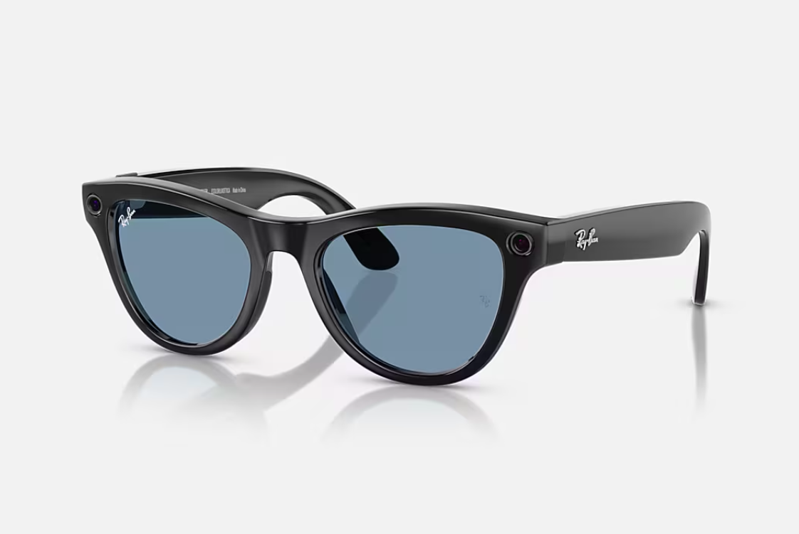 Ray-Ban Meta Sunglasses Skyler (Gen 1) – RW4010 601/MF 52 – Shiny Black / Clear Cerulean Blue
