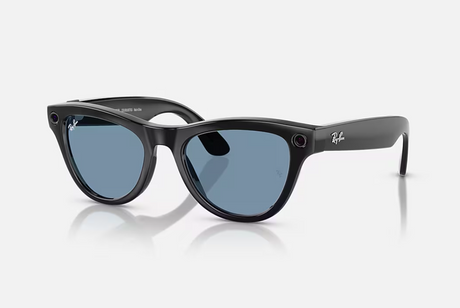 Ray-Ban Meta Sunglasses Skyler (Gen 1) – RW4010 601/MF 52 – Shiny Black / Clear Cerulean Blue
