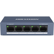 Switch Hikvision DS-3E0105-O: 5 × 10/100 Mbps RJ45 Port, tensiune alimentare 5 VDC, 1A., dimensiuni: 103.05 mm × 25.6 mm × 61.1 mm, greutate: 0.15kg, montare pe birou sau pe perete.