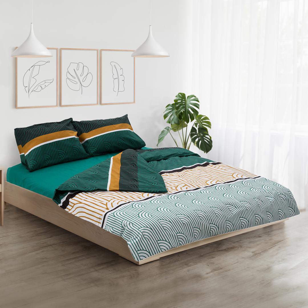 Lenjerie dubla 100% bumbac,4 piese, Deco