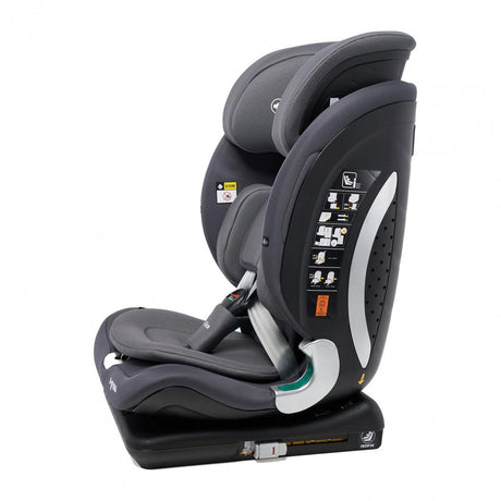 Scaun auto I-size U-Grow Goldfix Plus, isofix, 76-150 cm (9-36 kg), boxa bluetooth, gri