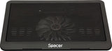 STAND LAPTOP SPACER SP-NC19 15.6", sita metal, fan 14cm, led albastru, negru