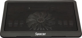 STAND LAPTOP SPACER SP-NC19 15.6", sita metal, fan 14cm, led albastru, negru
