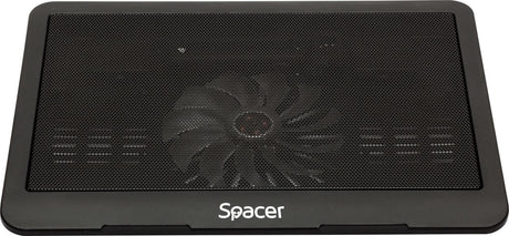 STAND LAPTOP SPACER SP-NC19 15.6", sita metal, fan 14cm, led albastru, negru