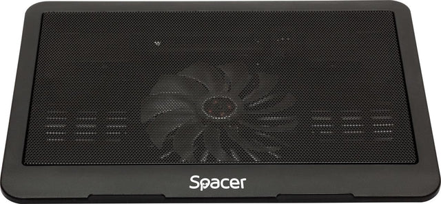 STAND LAPTOP SPACER SP-NC19 15.6", sita metal, fan 14cm, led albastru, negru