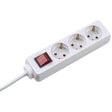Prelungitor Bachmann SELLY 3xCEE7/3 PC, cu intrerupator, lungime cablu 1.5m, H05VV-F 3G1, alb