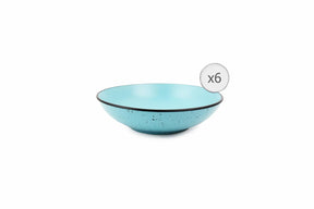 SET 6 FARFURII ADANCI, CERAMICA 20 CM, ELECTRA , ART OF DINING BY HEINNER
