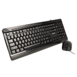 KIT Spacer, tastatura cu fir multimedia 104 taste (+ 9 taste multimedia) + mouse rezolutie max.1600dpi, 4 butoane, rotita scroll, negru