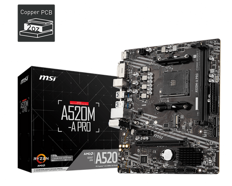 Placa de baza MSI A520M-A PRO, Socket AM4