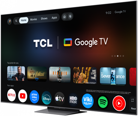 Televizor TCL SQD-MiniLed 65C8L, 164 cm, Smart Google TV, 4K Ultra HD, 144Hz, Bang & Olufsen, Clasa D (Model 2026)