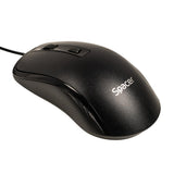 KIT Spacer, tastatura cu fir multimedia 104 taste (+ 9 taste multimedia) + mouse rezolutie max.1600dpi, 4 butoane, rotita scroll, negru