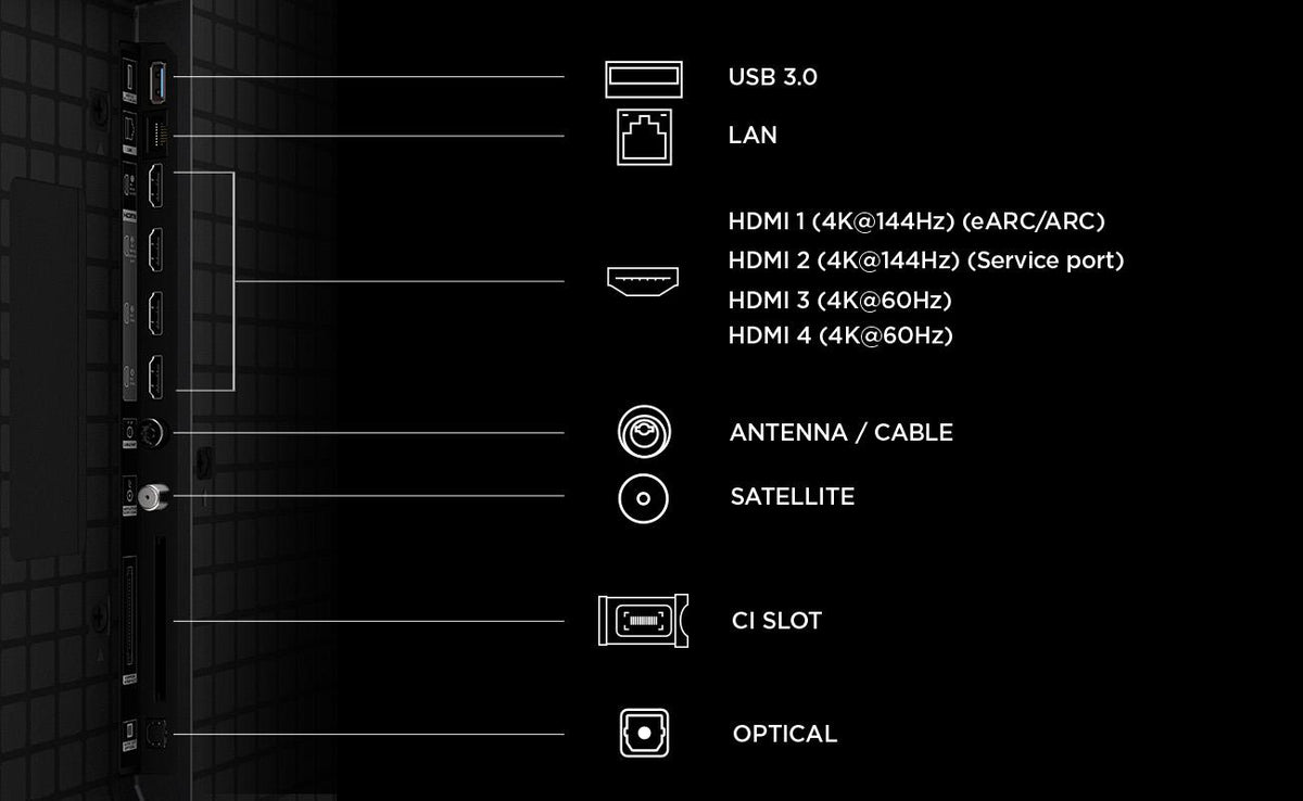 Televizor TCL QD-MiniLED 98T8D, 248 cm, Smart Google TV, 4K Ultra HD, 144Hz, Onkyo