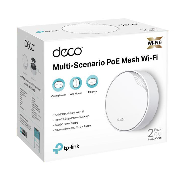 Router wireless TP-LINK Deco X50-POE, WIFI 6, Mesh, Dual Band