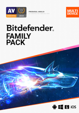 Licenta retail Bitdefender Family Pack - protectie anti-malwarecompleta pentru toata familia, disponibila pentru Windows, macOS, iOS si Android, valabila pentru 1 an, 15 dispozitive, new.