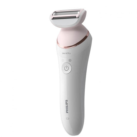 Epilator umed si uscat PHILIPS Seria 8000 BRE730/10, 7 accesorii, 32 pensete, Utilizare fara fir, 2 setari viteza, Opti-light, Discuri ceramice, Argintiu, L x A x I (mm) 65x210x185