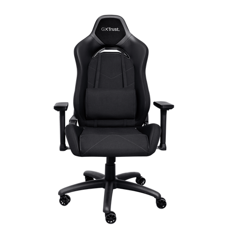 Scaun gaming Trust GXT 714 Ruya, greutate maxima suportata 150 kg, inaltime adjustabila scaun 10 cm, baza stea cu 5 roti, negru