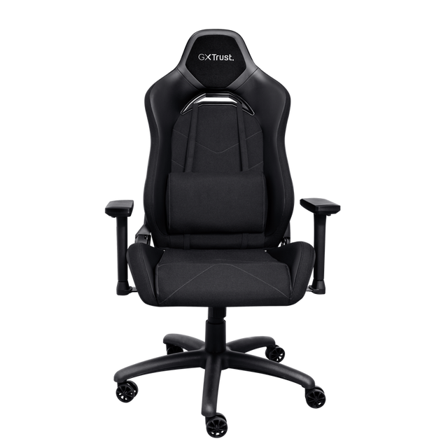 Scaun gaming Trust GXT 714 Ruya, greutate maxima suportata 150 kg, inaltime adjustabila scaun 10 cm, baza stea cu 5 roti, negru
