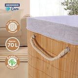 COS DE RUFE DREPTUNGHIULAR DIN BAMBUS,  40x30x60 CM, 70 L