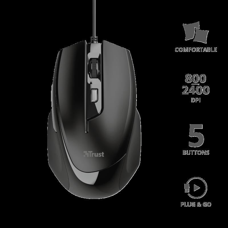 Mouse Trust Voca Comfort Mouse, negru