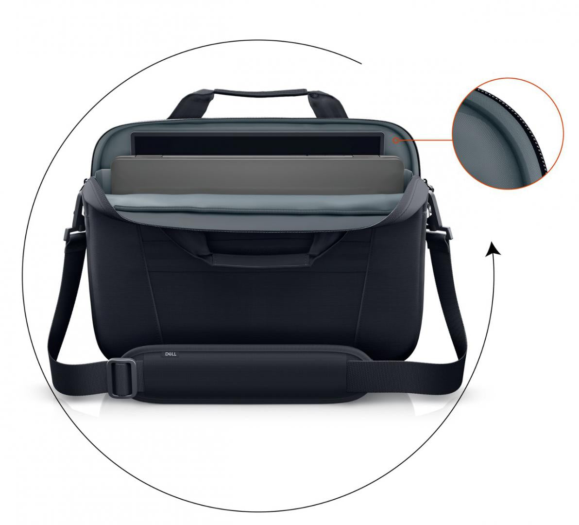Geanta laptop Dell EcoLoop Pro Slim Briefcase 15, Negru, 3 ani Garantie