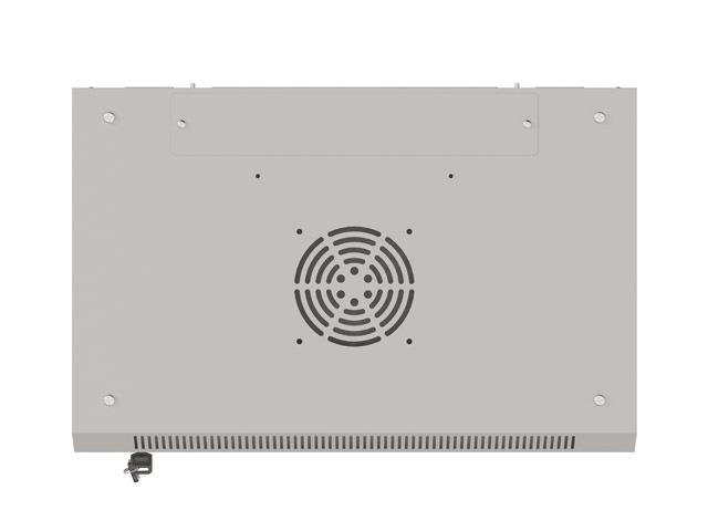 Dulap rack de perete 19", 4U, 540x350 mm, usa din sticla, gri,