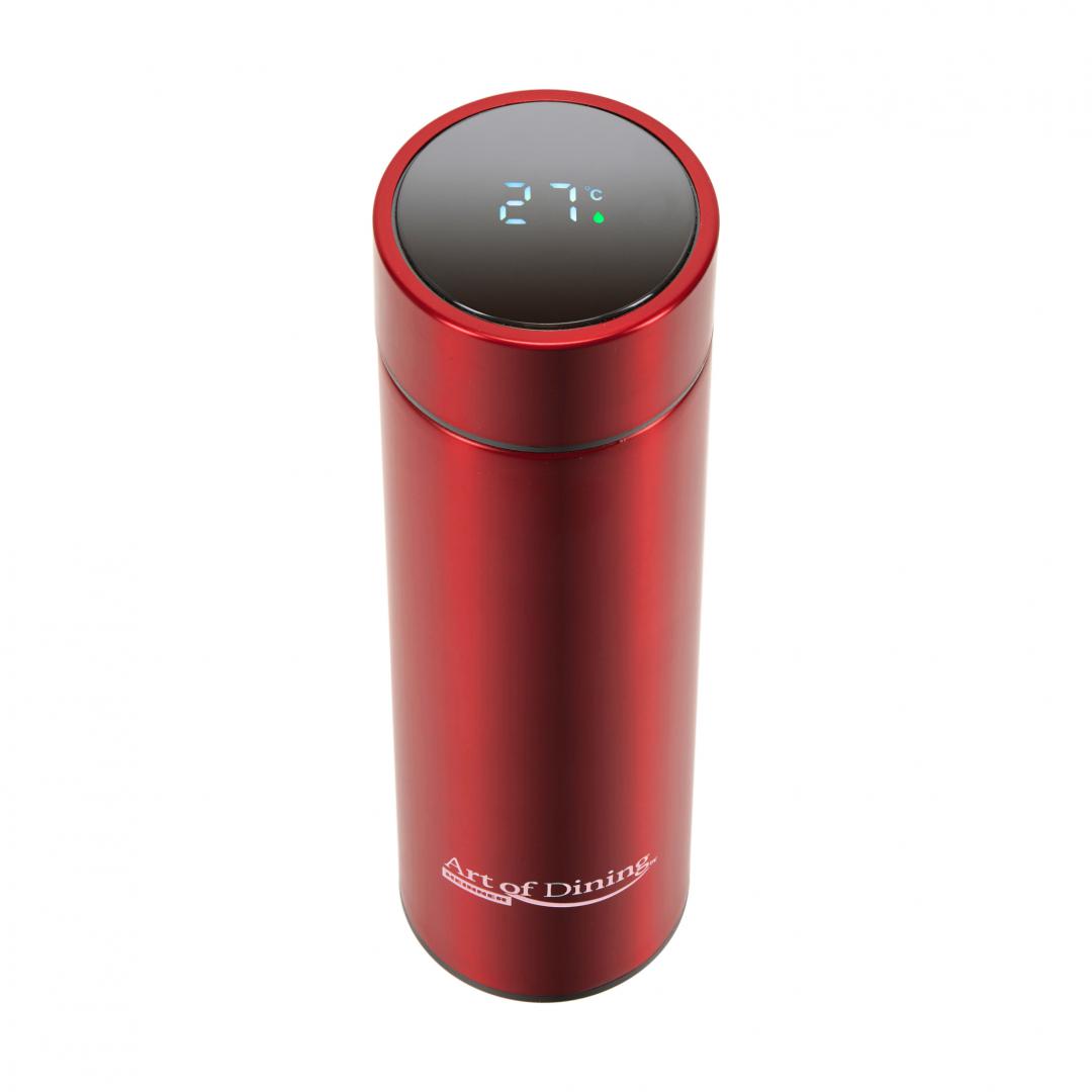 TERMOS INOX 450 ML, CU INDICATOR LED PENTRU TEMPERATURA, ROSU, ART OF DINNING BY HEINNER