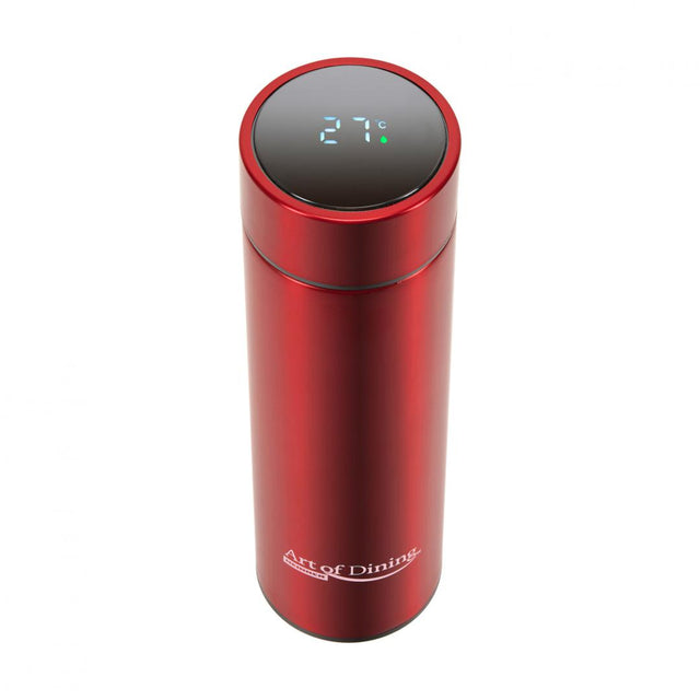 TERMOS INOX 450 ML, CU INDICATOR LED PENTRU TEMPERATURA, ROSU, ART OF DINNING BY HEINNER