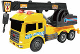 VEHICULE CU LUMINI, SUNETE  SI FRICTIUNE, SCARA 1/14, 27CM, MACARA GALBENA