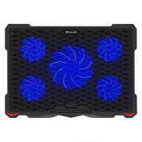 Cooling pad Tellur Basic, 17", 5 ventilatoare, LED, 2USB, Negru
