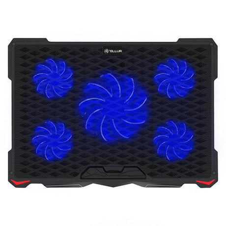Cooling pad Tellur Basic, 17", 5 ventilatoare, LED, 2USB, Negru