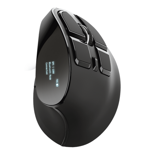 Mouse Trust Voxx, Rechargeable Ergonomic Wireless, negru