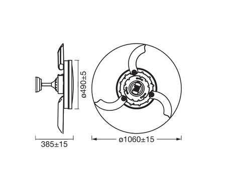 Plafoniera LED cu ventilator Osram Retractable cu Telecomanda, 66W, 4200lm, lumina alba (3000-4000-6500K), IP20, max 6460 m³/h, timer 2h-4h-8h, Alb/Negru