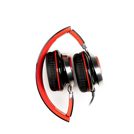 Casti cu micr. Spacer, cu fir, mulimedia, 2x Jack 3.5mm, microfon pe fir, driver 40mm, 20Hz-20000Hz, pliabile, rosu