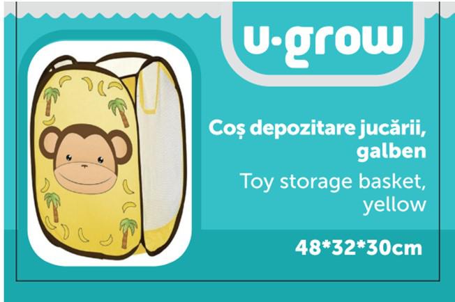 Cos depozitare jucarii , galben, U-Grow