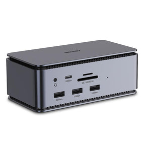 Docking station Lindy DST-Pro USB4, USB Type-C, 100W, Gri, 2 ani Garantie